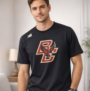 New Balance Black and Red Graphic Tee Large